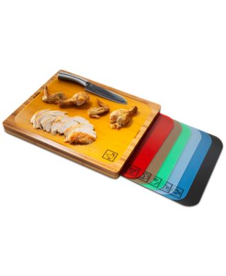 Bamboo Cutting Board & Flexible Food Mats Set