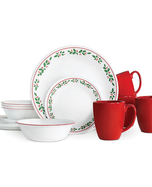 Corelle Winter Holly 16 Piece Set Service For 4 Reviews
