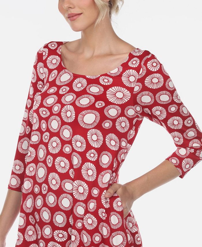 Women Black Geometric Printed Rayon Tunic With Thread Work