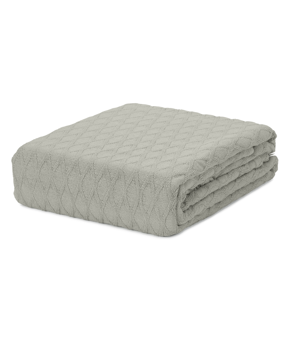 Shop Lauren Ralph Lauren Classic 100% Cotton Blanket, Twin In Pale Grey