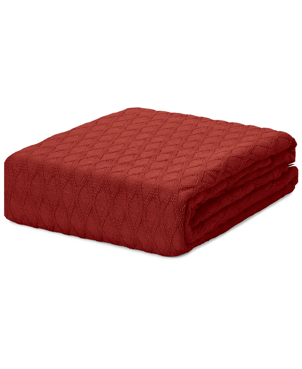 Lauren Ralph Lauren Classic 100% Cotton Blanket, Full/queen In Red