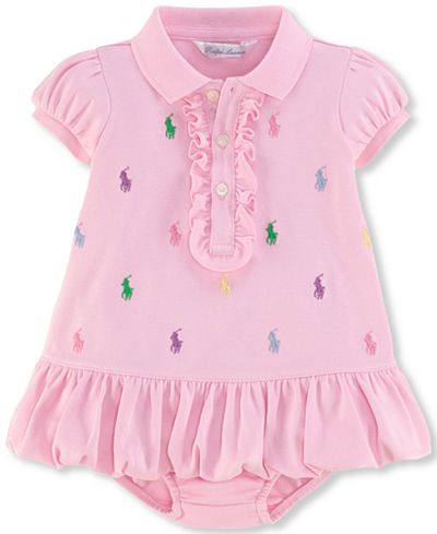 Ralph Lauren Baby Girls' Embroidered Polo Dress - Baby Girl (0-24 ...