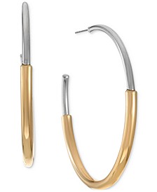 Two-Tone Medium Curved Bar C-Hoop Earrings, 2", Created for Macy's
