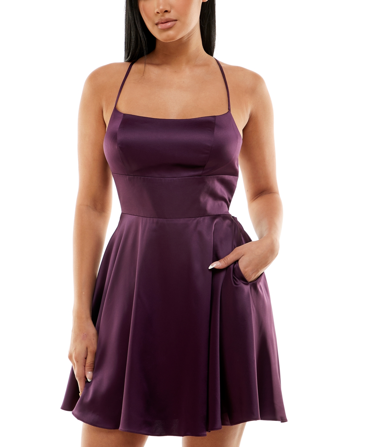 B Darlin Juniors' Open-Back A-Line Dress | Smart Closet