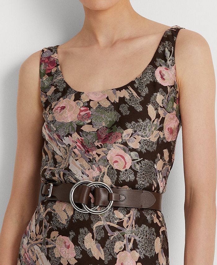 Lauren Ralph Lauren Floral Metallic Jacquard Sleeveless Dress Macy's