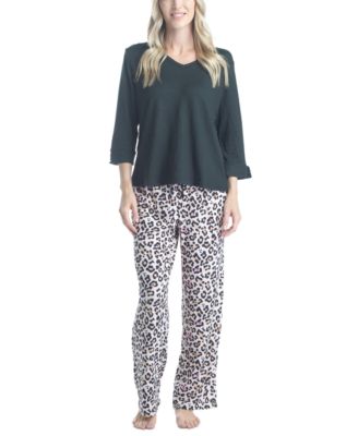 MUK LUKS - Women's 3/4 Sleeve Top & Boot-Cut Pajama Pants Set
