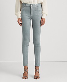 Metallic High-Rise Skinny Ankle Jeans