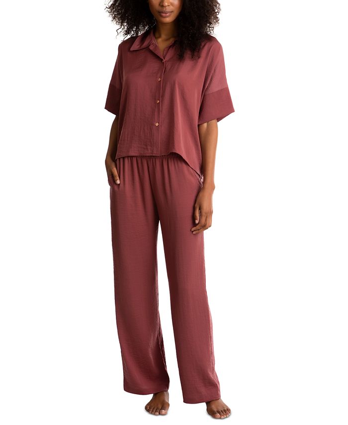 Midnight Bakery - Women's Dita Solid Satin Pajama Set