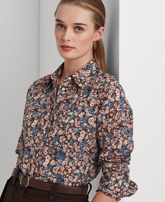 Ralph Lauren Women's Cotton Voile Shirt White Size X-Large