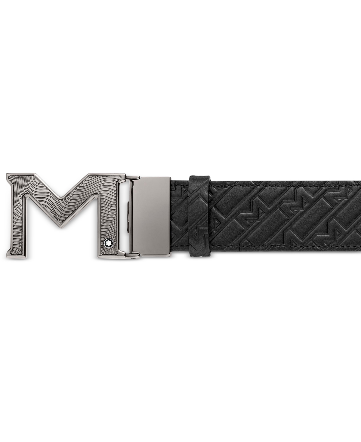 Shop Montblanc Men's M Buckle Reversible Leather Belt In Black