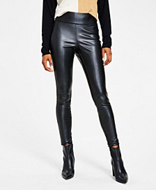 Women's Faux-Leather Leggings, Created for Macy's 