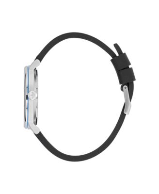 Unisex Three Hand Code One Black Silicone Strap Watch 38mm