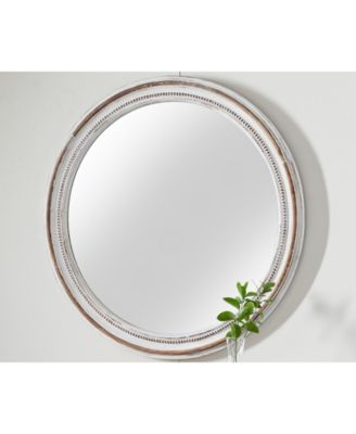 Coastal Style Wood Wall Mirror, 37" x 37"
