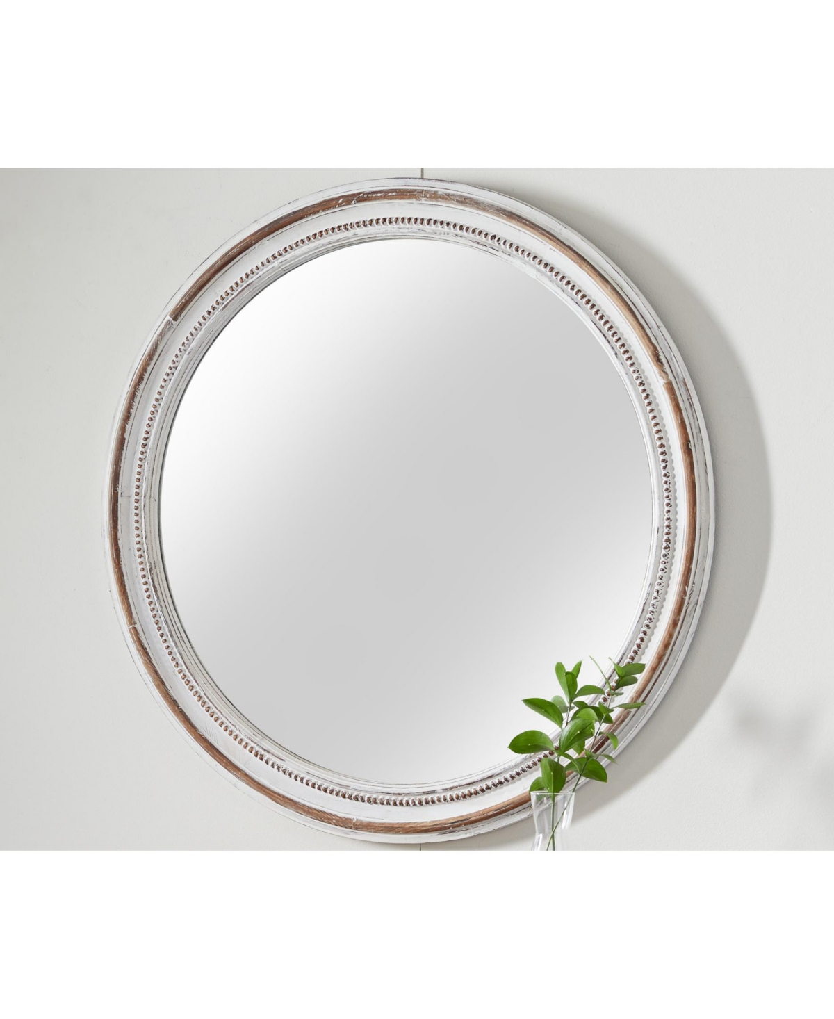 Coastal Style Wood Wall Mirror, 37" x 37"