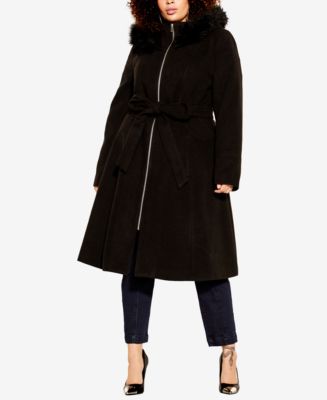 CITY CHIC Trendy Plus Miss Mysterious Coat - Macy's