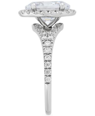 IGI Certified Lab Grown Diamond Oval-Cut Halo Engagement Ring (3 ct. t.w.) in 14k White Gold