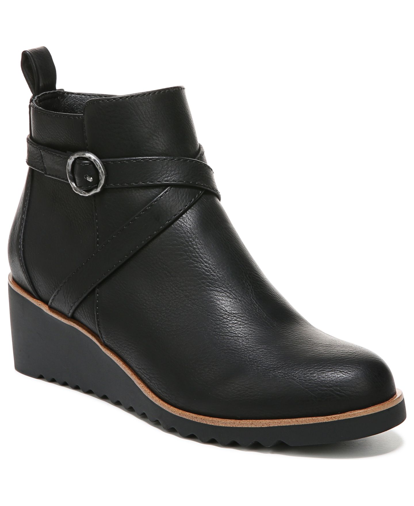 Женские ботинки LifeStride Zinfandel Wedge Booties, цвет: Чёрная искусственная кожа — фото 1