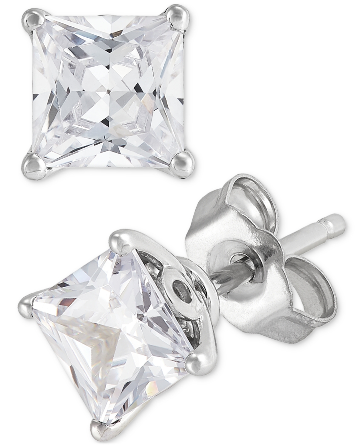 Grown With Love Igi Certified Lab Grown Diamond Princess Stud Earrings (2 Ct. T.w.) In 14k White Gold In Metallic