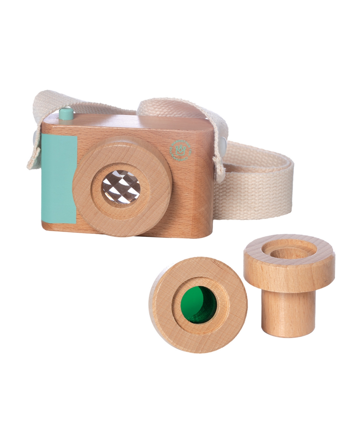 Manhattan Toy Company Kids' Natural Historian Wooden Camera Pretend Time Play And Kaleidoscope Lenses In Multicolor