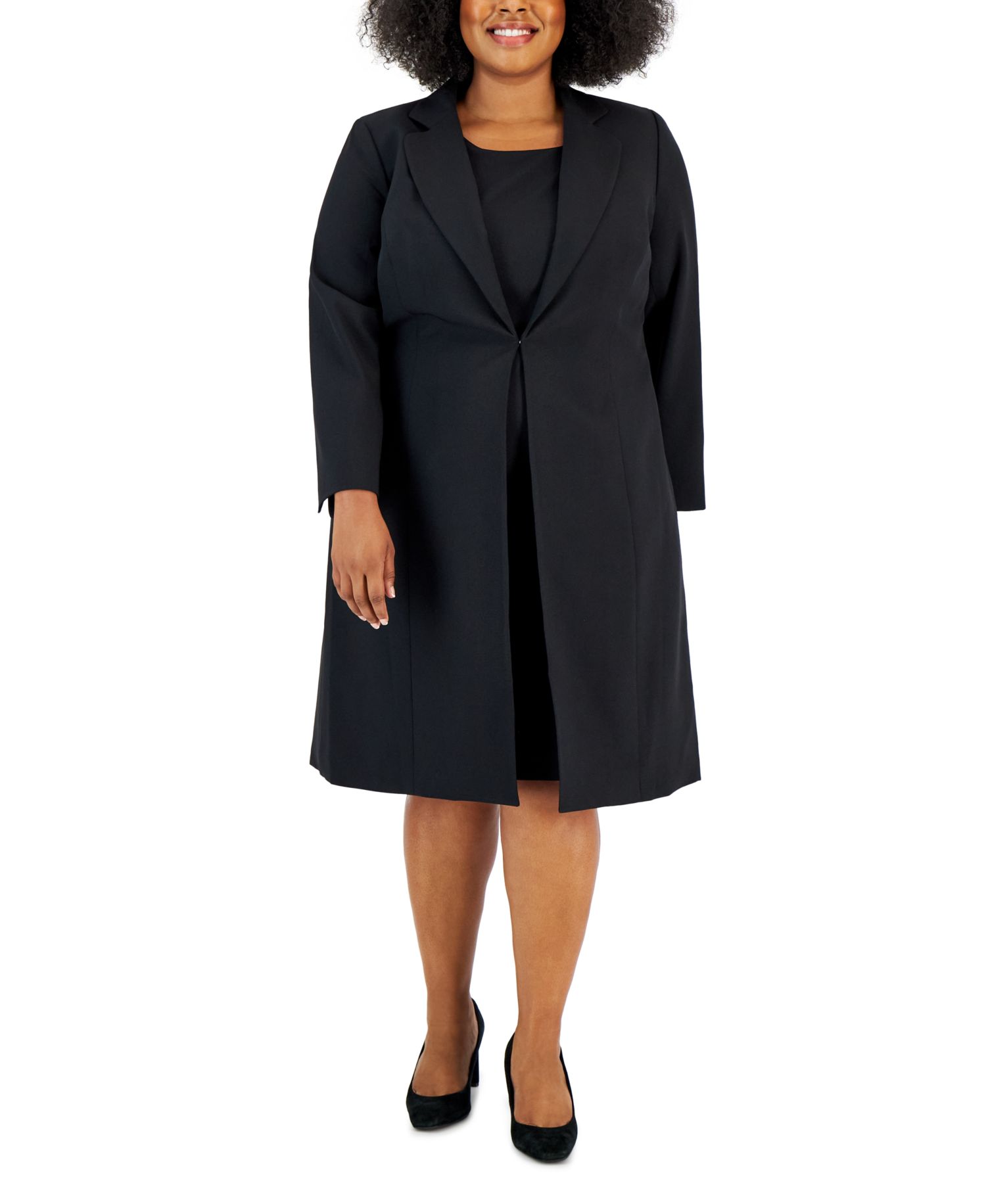 Plus Size Topper Jacket & Sheath 2 Piece Dress Suit