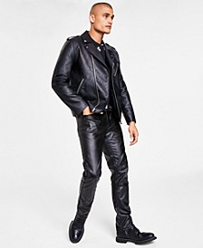 I.N.C. International Concepts® Men's Faux-Leather Biker Jacket, Floral T-Shirt & Skinny-Fit Faux-Leather Pants, Created for Macy's  
