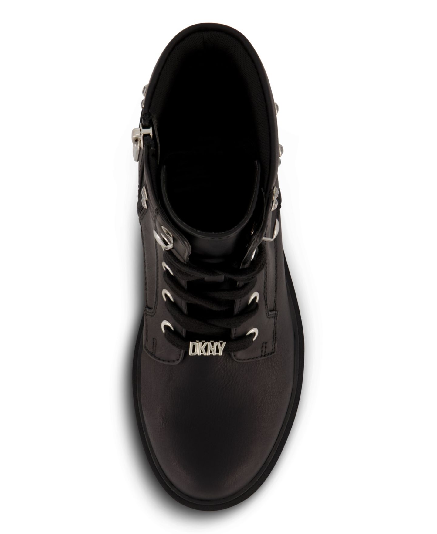 Ботинки DKNY Stassi Stone Crystal Stud Collar Moto Boots для девочек, цвет: Чёрный — фото 6