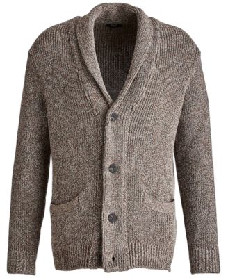 Benson Men's Vancouver Relaxed-Fit Shawl-Collar Cardigan - Beige Melange - Size M