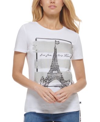 Karl Lagerfeld Paris - Women's Eiffel Iridescent T-Shirt