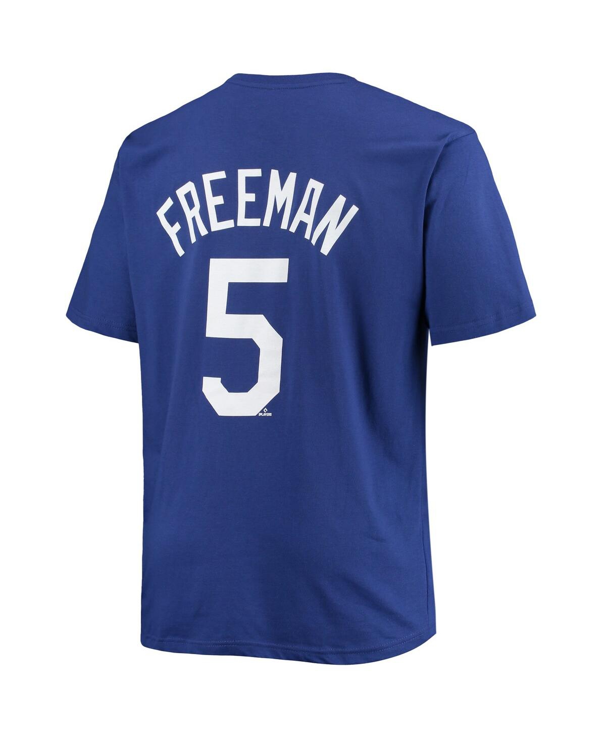 Profile Men's Freddie Freeman Royal Los Angeles Dodgers Big And Tall Name And Number T-shirt In Royal