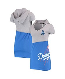 Women's Heathered Gray, Royal Los Angeles Dodgers Hoodie Dress