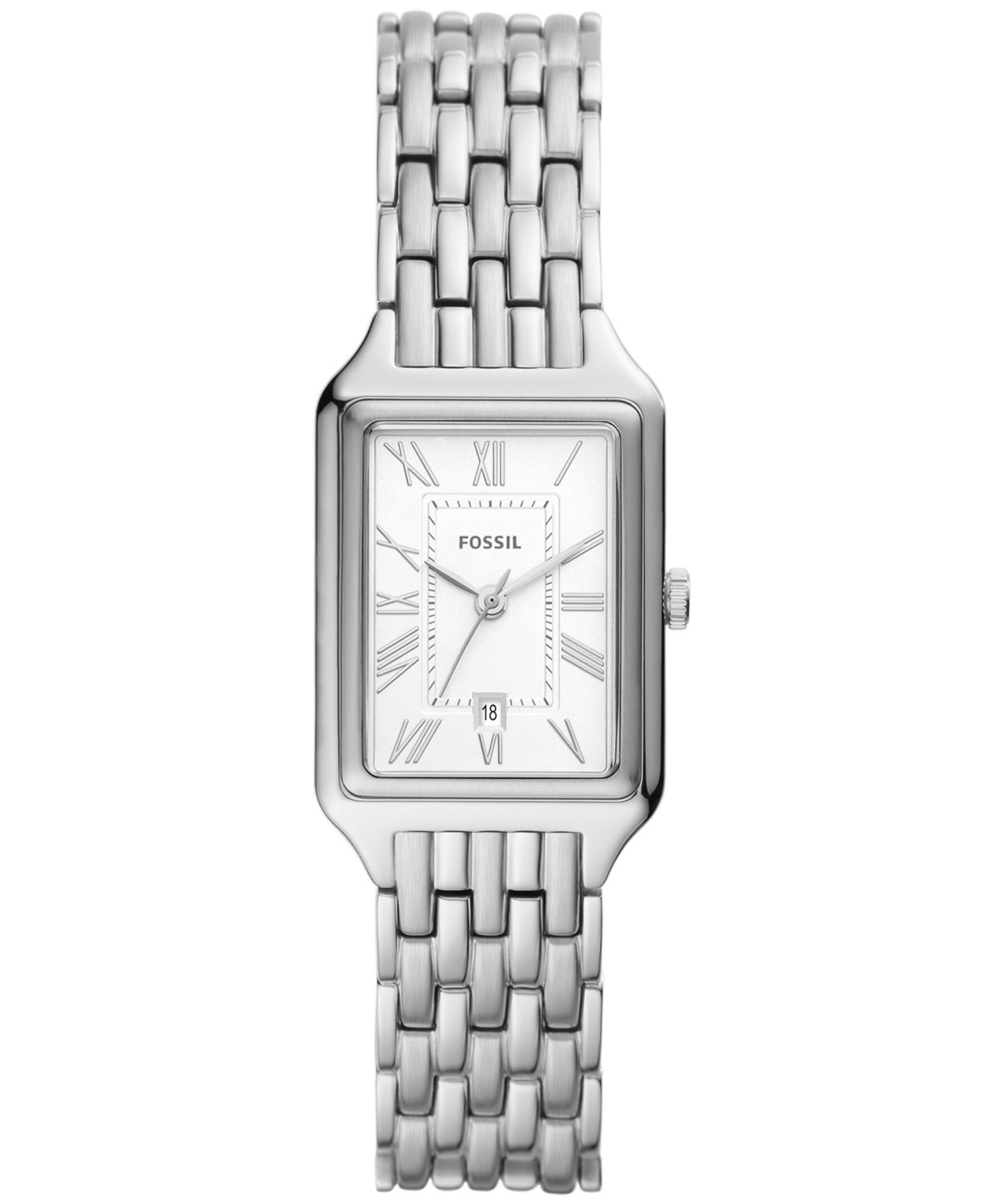Женские часы Fossil Raquel Silver-Tone Stainless Steel Bracelet Watch, 23mm — фото 1