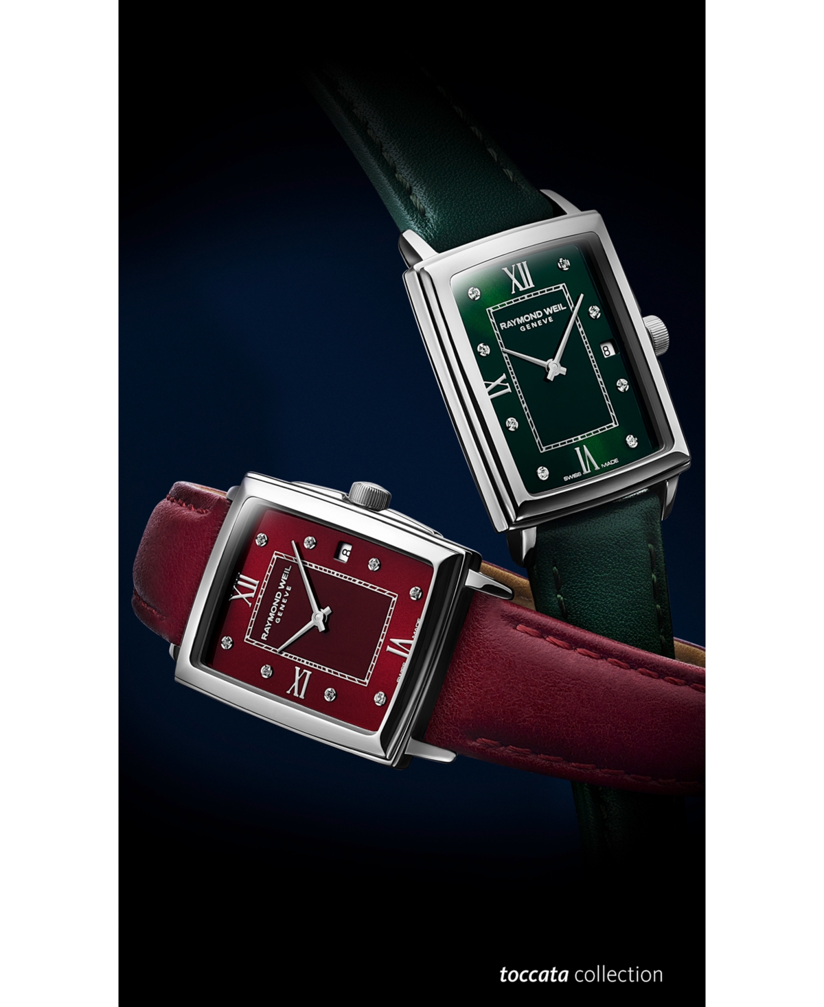 Raymond Weil Women's Swiss Toccata Diamond AccentLeather Strap Watch 22.6x28.1mm - Green