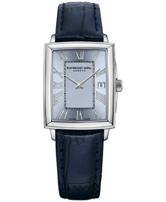 Raymond Weil - Women's Swiss Toccata Blue Leather Strap Watch 22.6x28.1mm