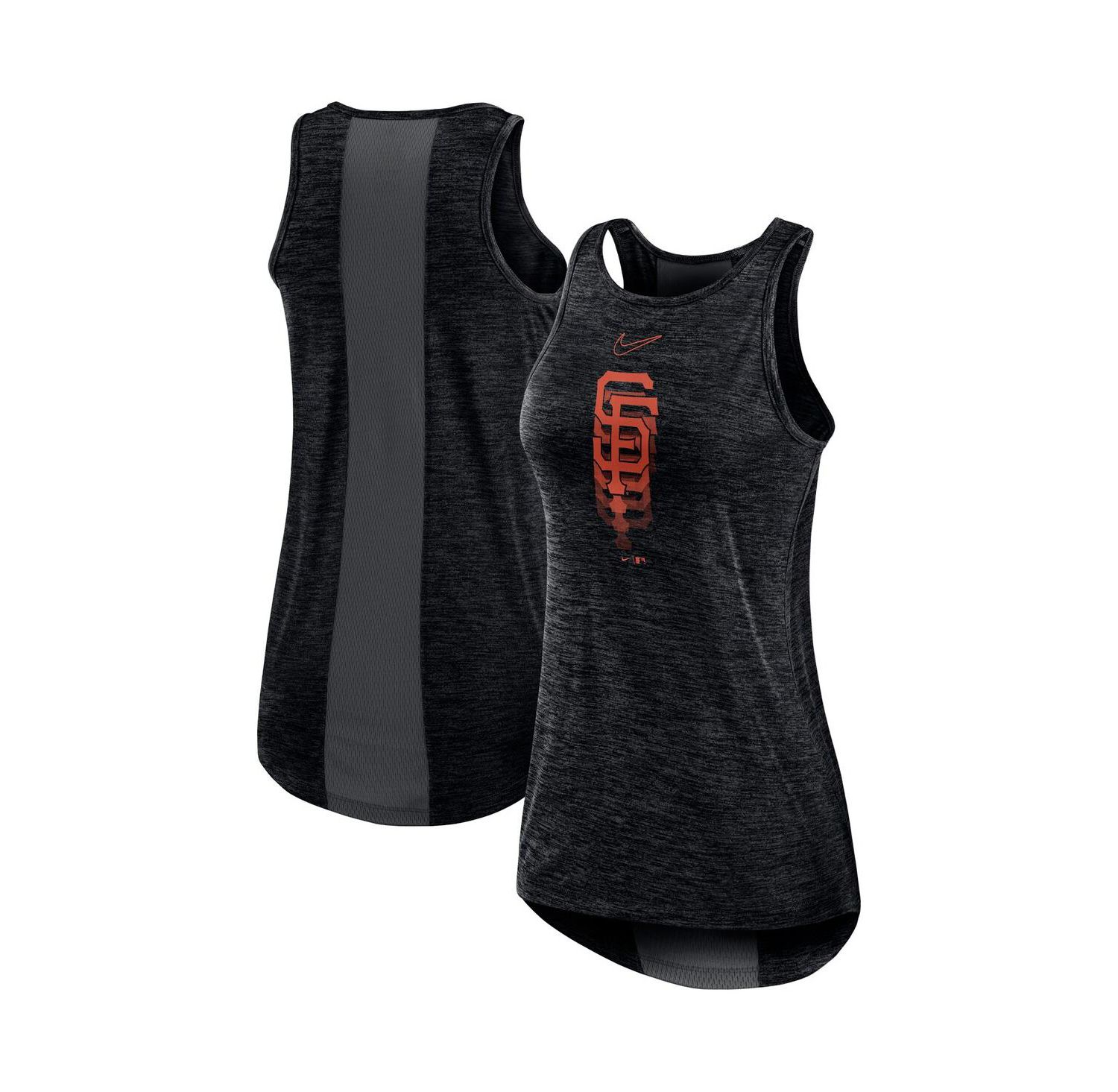 Women's Black San Francisco Giants Logo Fade High Neck Performance Tank Top