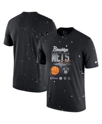 Men's Black Brooklyn Nets Courtside Splatter T-shirt