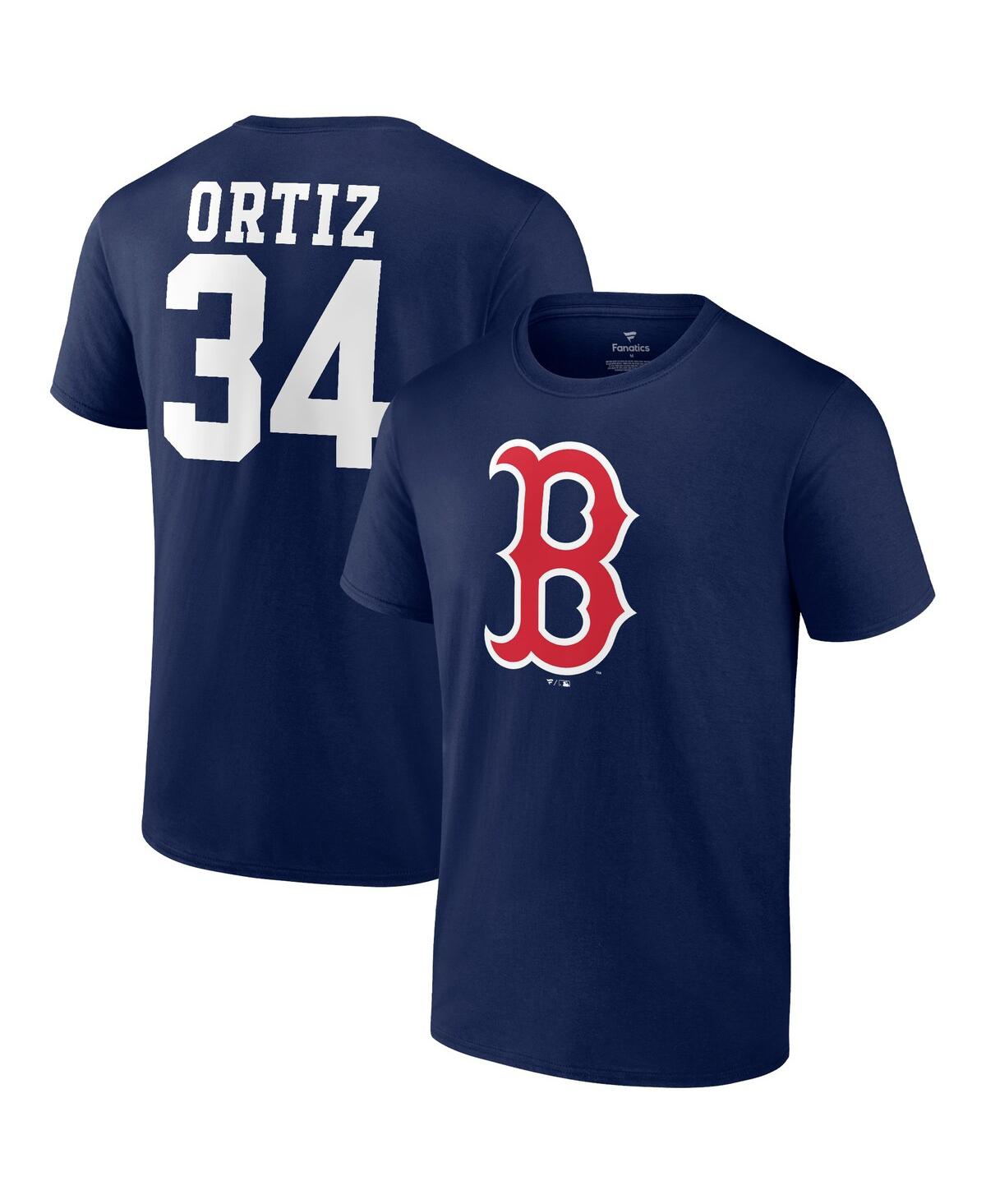 Fanatics Branded David Ortiz Navy Boston Red Sox Logo Graphic T-shirt In Navy