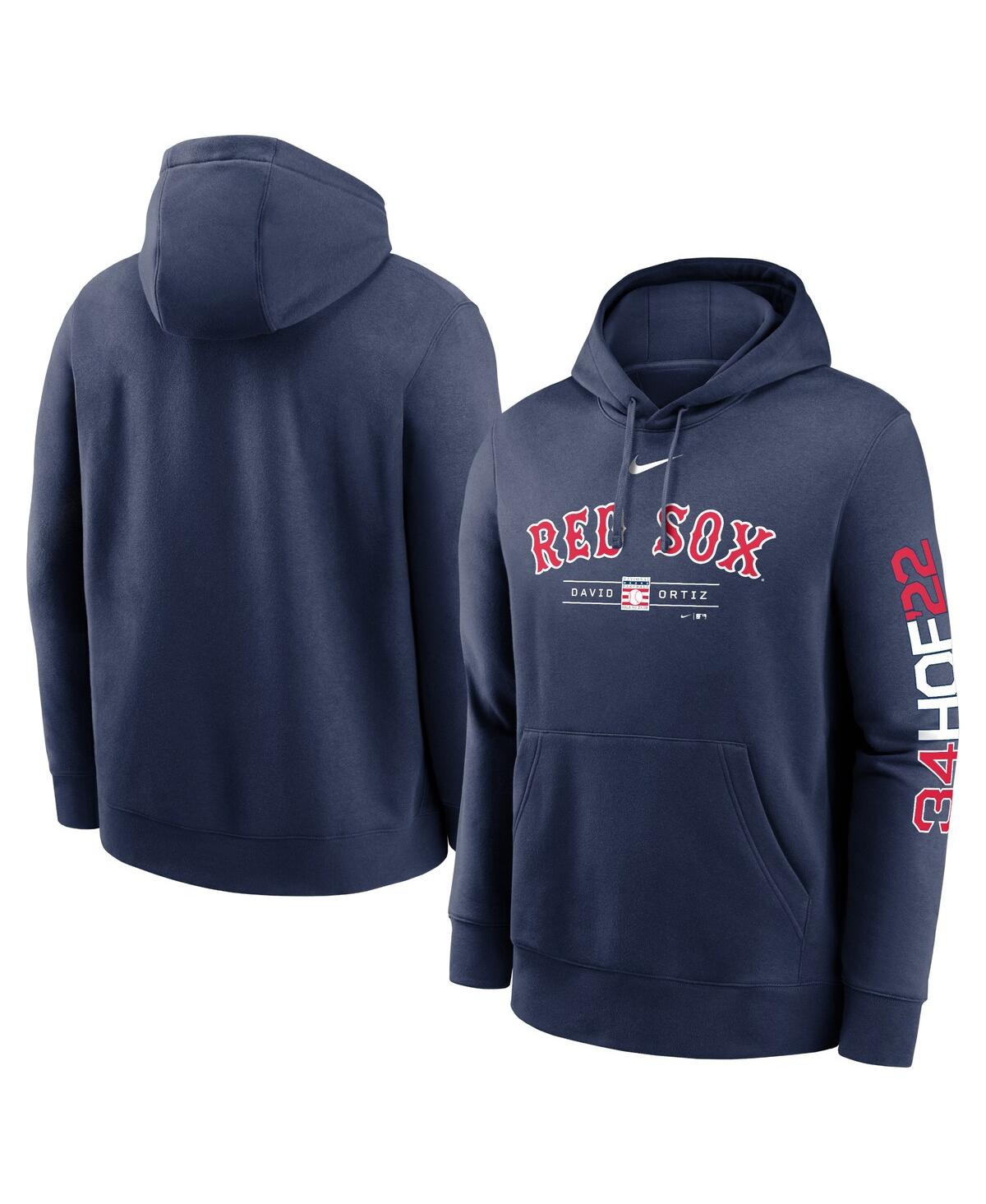 Men's Nike David OrtizBoston Red Sox 2022 Hall of Fame Inductee Pullover Hoodie - Navy