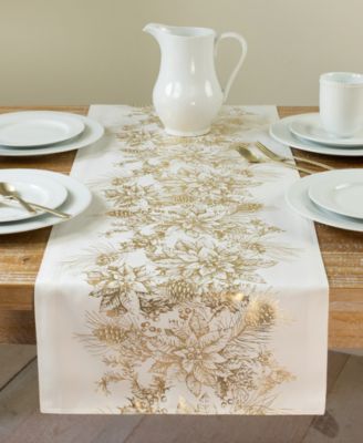 Benson Mills Glimmering Garland Metallic Table Runner, 16" x 72"