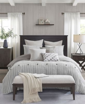 Madison Park Signature Essence Jacquard Clip Comforter Sets Collection Bedding In Gray