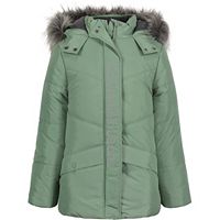 Calvin Klein Little Girls Logo Stand Collar, Concealed Zip Front Placket Hooded Puffer Jacket (Size: 4 in Green Bay)