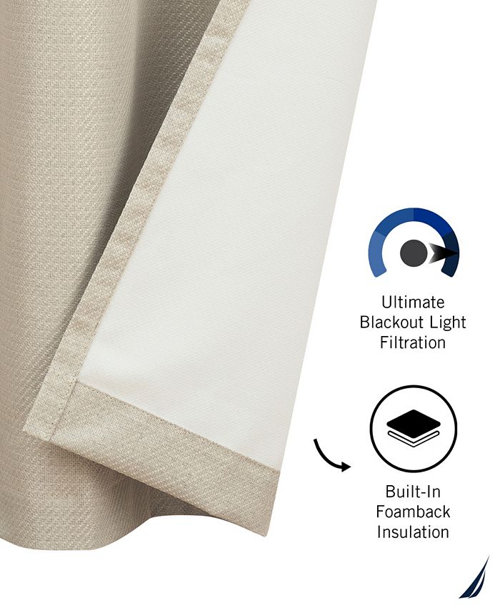 Nautica Providence Ultimate Blackout Grommet Window Curtain Panel Set