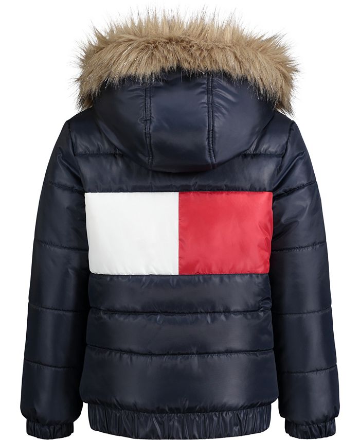 Tommy Hilfiger Toddler Girls Hooded Bomber Quilted Jacket Macy's