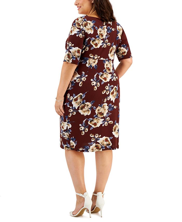 Connected Plus Size Printed Side-Tab Dress - Macy's