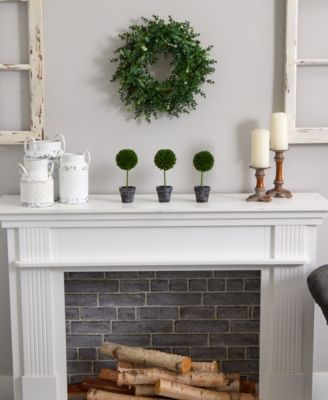 18" Eucalyptus Double Ring Wreath w/ Twig Base