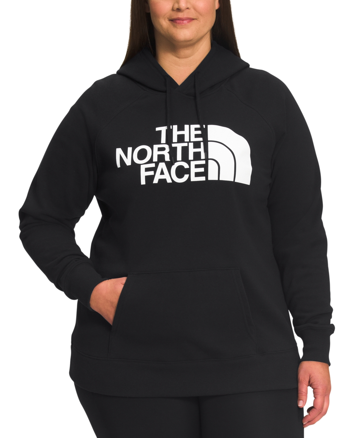 Shop The North Face Plus Size Half Dome Pullover Hoodie In Tnf Black,tnf White