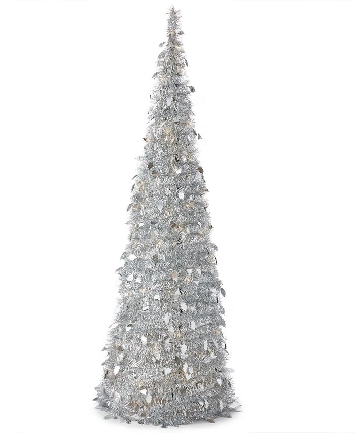 Holiday Lane Shine Bright 71 in PopUp Tinsel Tree LED LightUp Decor