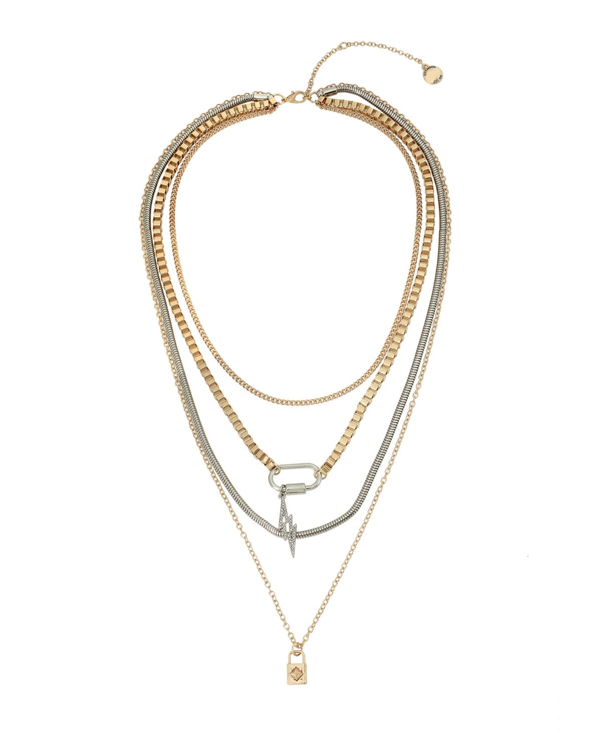 Padlock Layered Necklace - Gold-tone