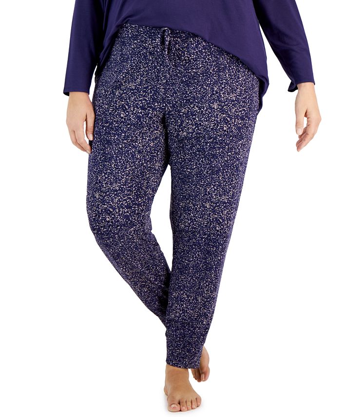 Alfani Plus Size AnimalPrint Jogger Pajama Pants, Created for Macy's Macy's