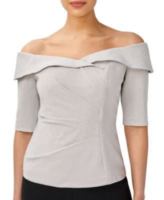 Adrianna Papell - Women's Ruched Off-The-Shoulder Top