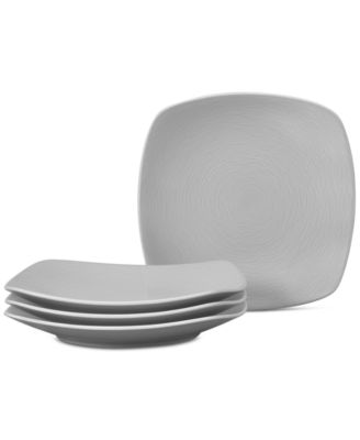 Swirl Square Dinner Plates, Set of 4